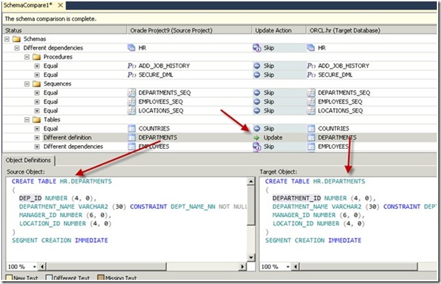schema comparison results1