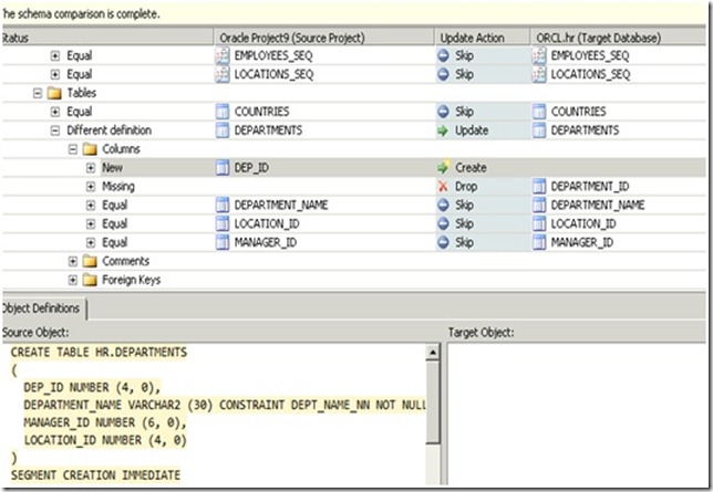 schema comparison results2